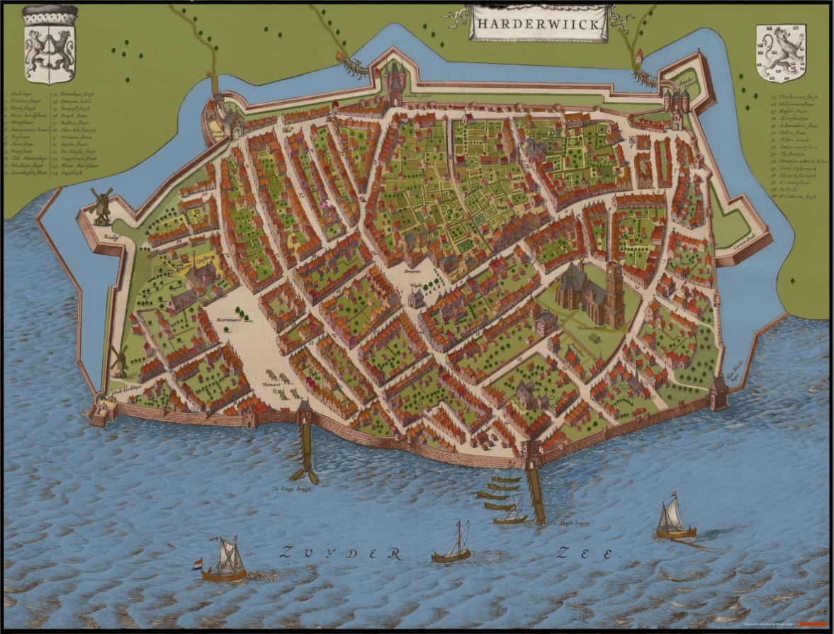 Stadskaar Harderwijk 1649 ingekleurd