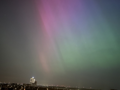 Noorderlicht boven Harderwijk