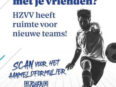 Een potje voetballen met je vrienden? HZVV heeft ruimte voor nieuwe teams!