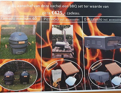 Bij aanschaf kachel een BBQ-set t.w.v. € 425,- cadeau!