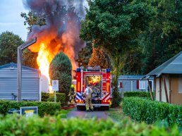 Uitslaande brand in caravan Harderwijk 