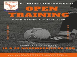 FC Horst organiseert open trainingen voor meiden