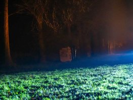 Bestelbusje botst op vrachtwagen en belandt in berm langs A28 bij Ermelo