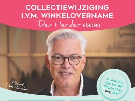 Pensioen leegverkoop i.v.m. winkelovername van Den Herder Slapen